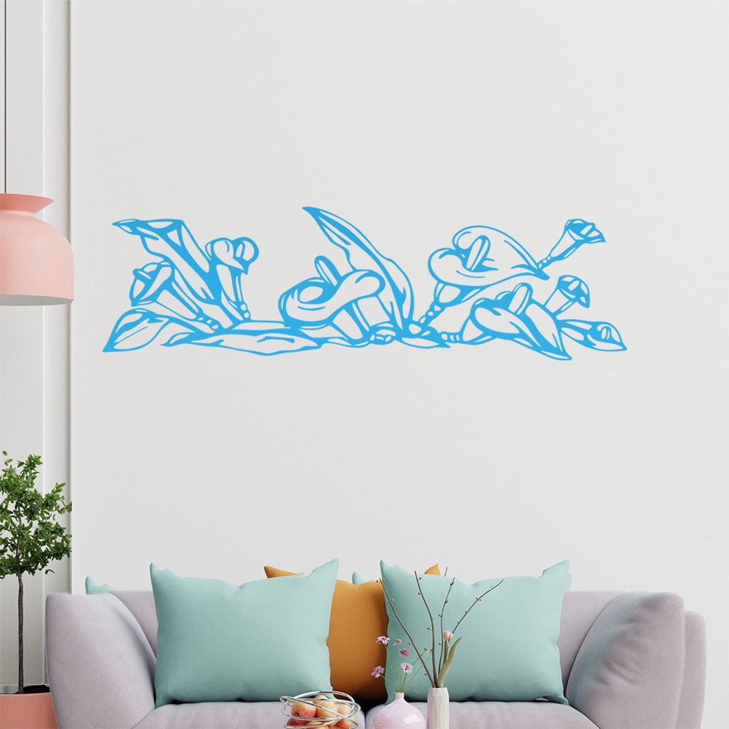 Lilien - Ranken Wandtattoo in 6 Größen - Wandaufkleber Wall Sticker - Dekoration, Küche, Wohnzimmer, Schlafzimmer, Badezimmer