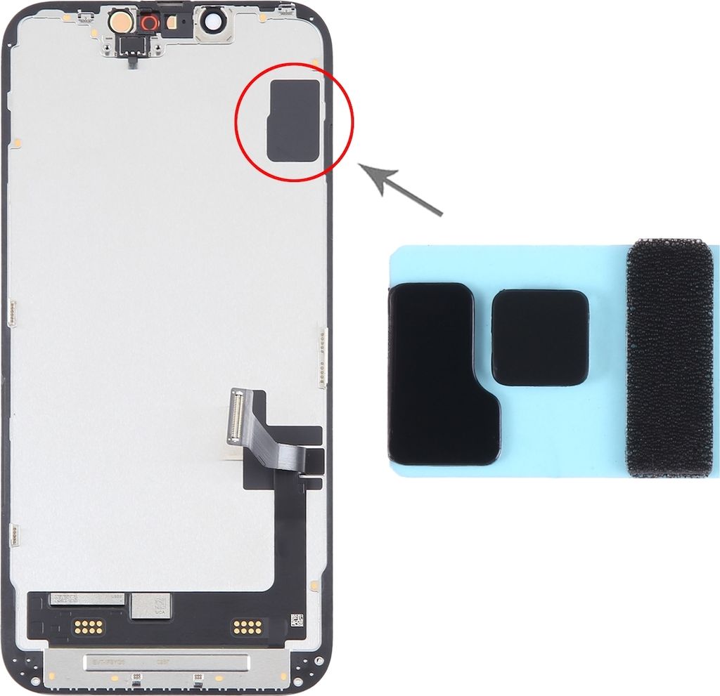 LCD Black Adhesive Sticker für Apple iPhone 14 / 14 Plus Ersatzteil Reparatur