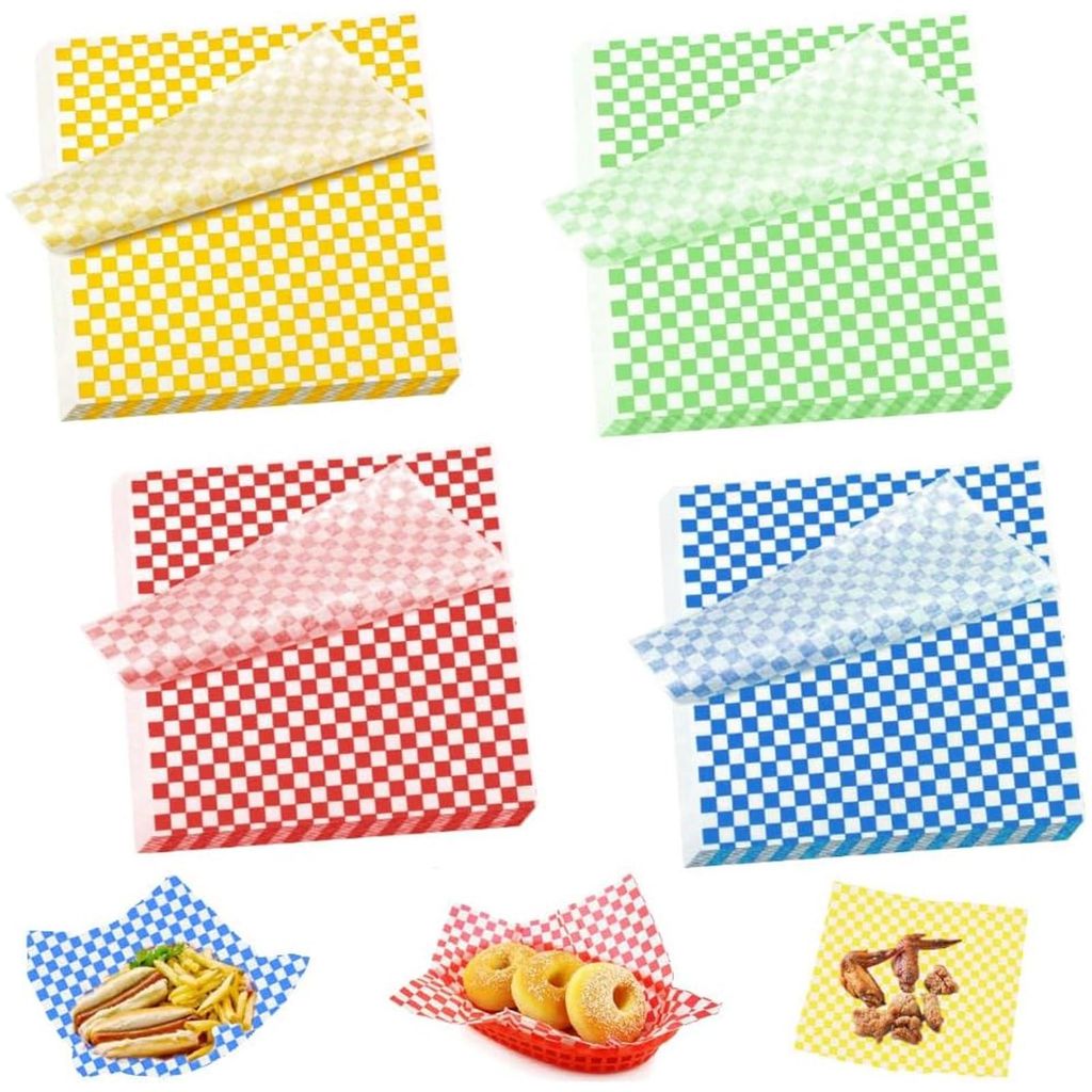 200 Blatt Papier, Hamburgerpapier, quadratisch 30x30 cm, Käsepapier, fettdichtes Papier für Lebensmittel, Butter, Käse, Sandwiches, Hamburger, P...