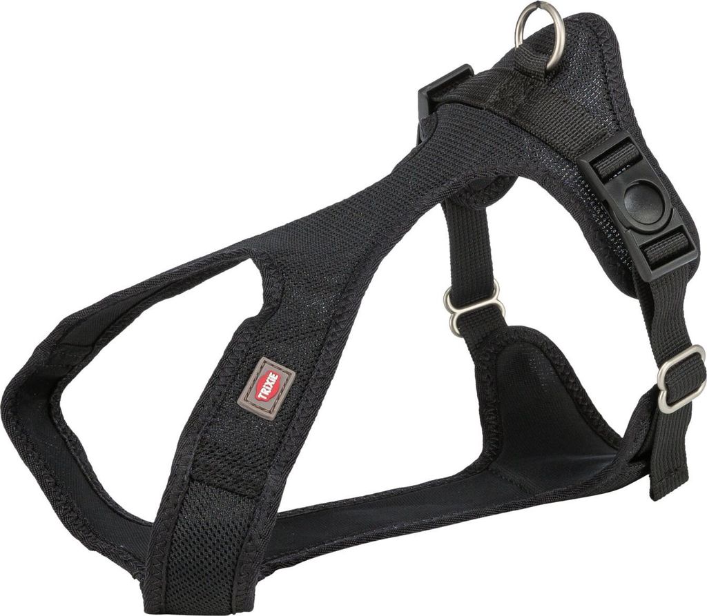 TRIXIE Comfort Soft Touren-Geschirr - schwarz - 28–40 cm/15 mm
