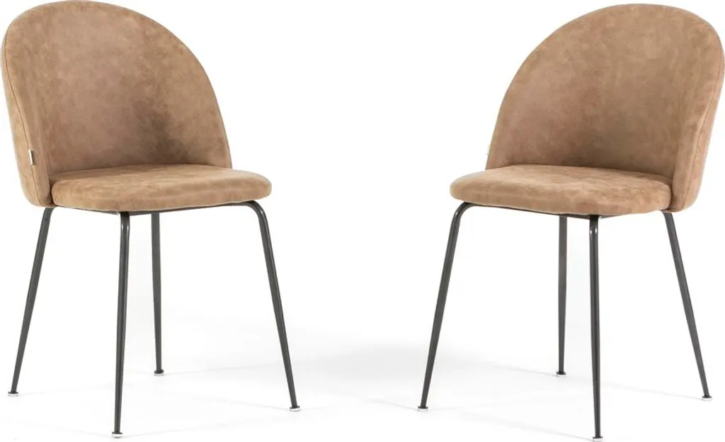 Set 2 Sedie SARA Ecopelle Zenzero: L'Eleganza del Design per il tuo Living