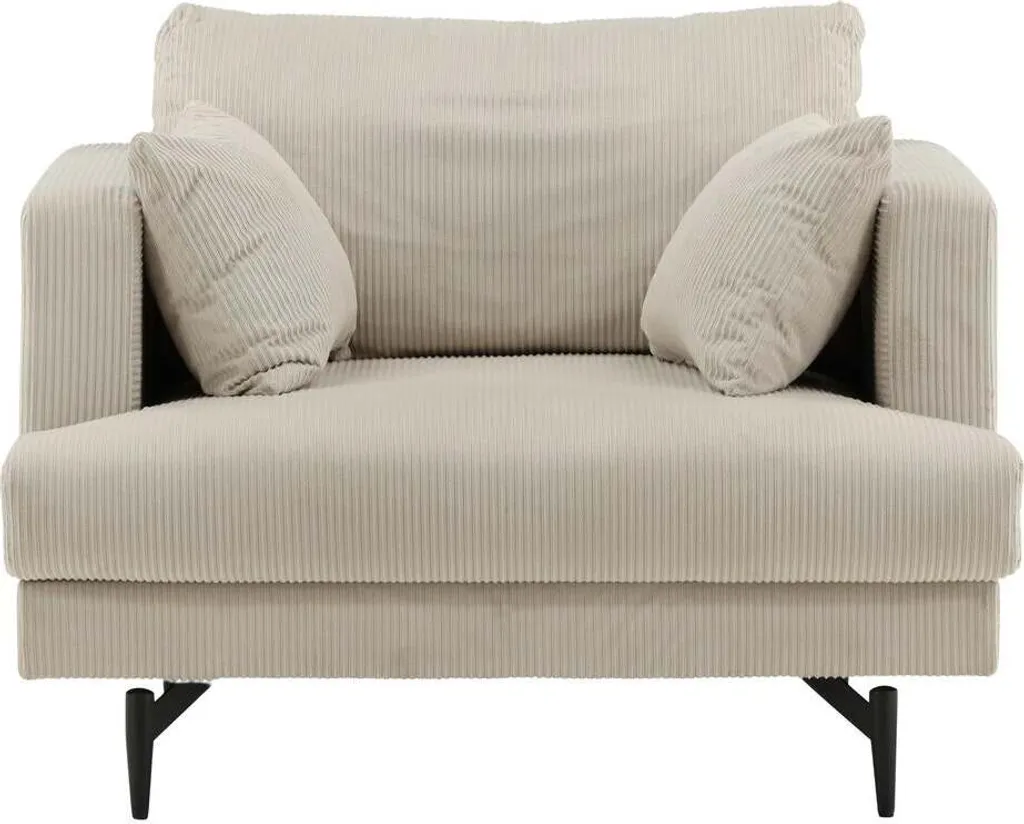 Fauteuil de salon beige Sofia pour se détendre devant la télé