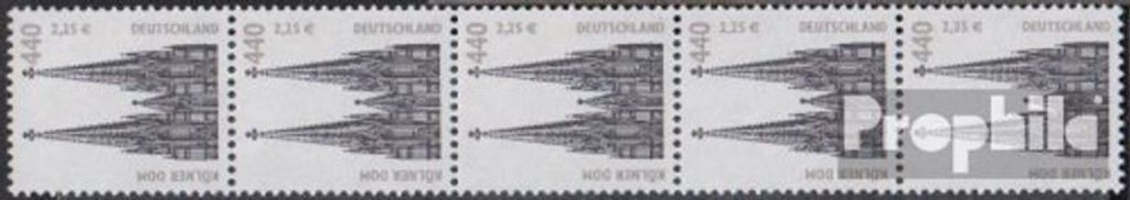 Briefmarken BRD (BR.Deutschland) 2001 Mi 2206R Fünferstreifen (kompl.Ausg.) postfrisch Sehenswürdigkeiten