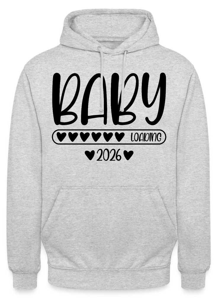 Spreadshirt Baby 2026 loading Uni Hoodie, 4XL, Hellgrau meliert