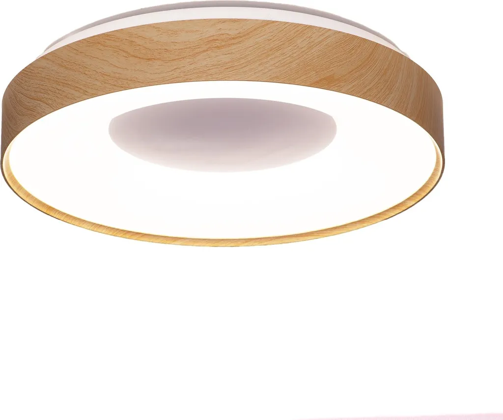 Plafonnier LED 30W Malta à Température Réglable - Look Bois Naturel