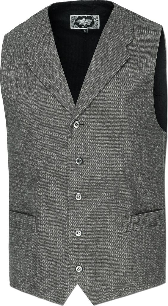Herren Western Weste Cowboy Biker »RAY« Grau