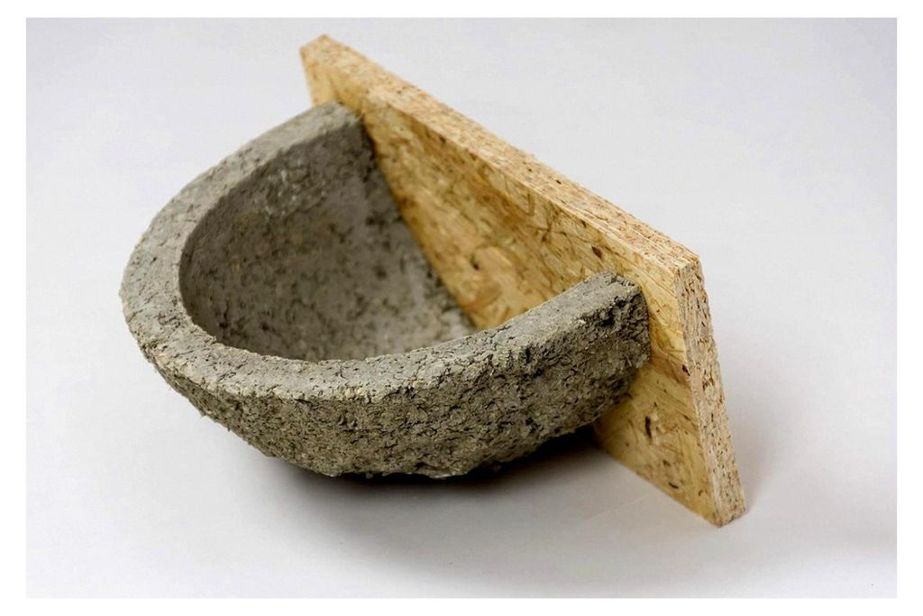 Stumfall Schwalbennest, Nistkasten, Nisthilfe, Grau, Holzbeton, 15cm x 7cm x 11.5cm, 22cm x 11cm x 16.5cm