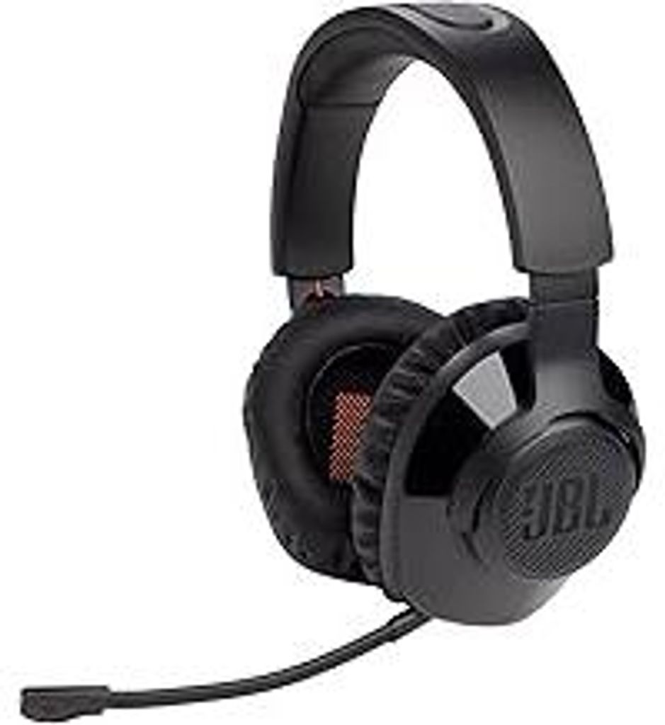 JBL Quantum 350 Over-Ear Gaming Headset – Wireless 2.4 GHz und USB-C-Anschluss – Mit abnehmbarem Boom Mic und QuantumSurround Sound – Schwarz