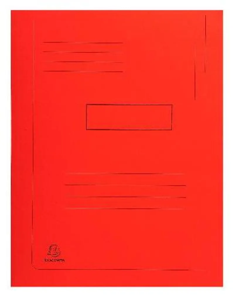 Chemise cartonnée rouge 2 rabats 24x32 cm - Lot de 50 Exacompta 290g