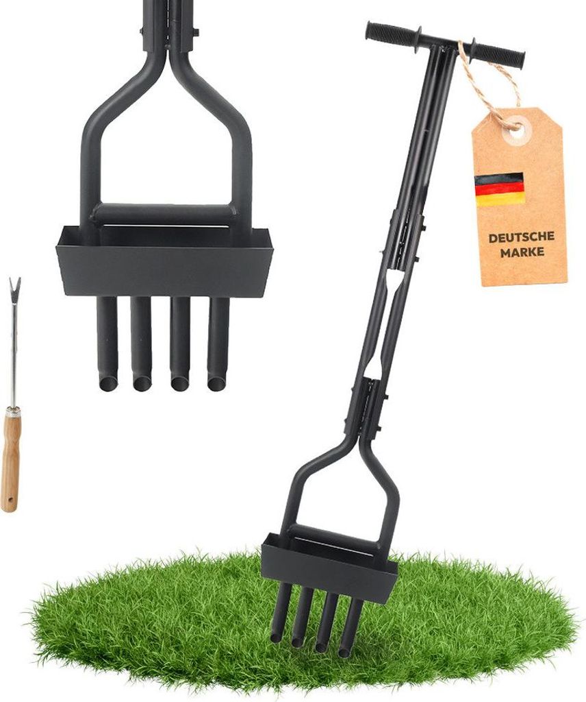 NovaTerra Rasenlüfter mit 4 Zinken + Kernsammelbox  Produktbild 