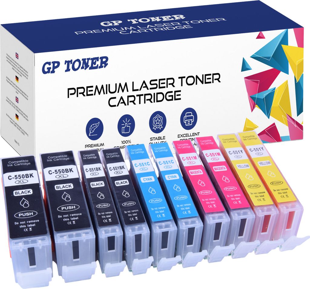 10x Kompatibilna Kazeta pro CANON PGI-550XL CLI-551XL Pixma Obrázok produktu 