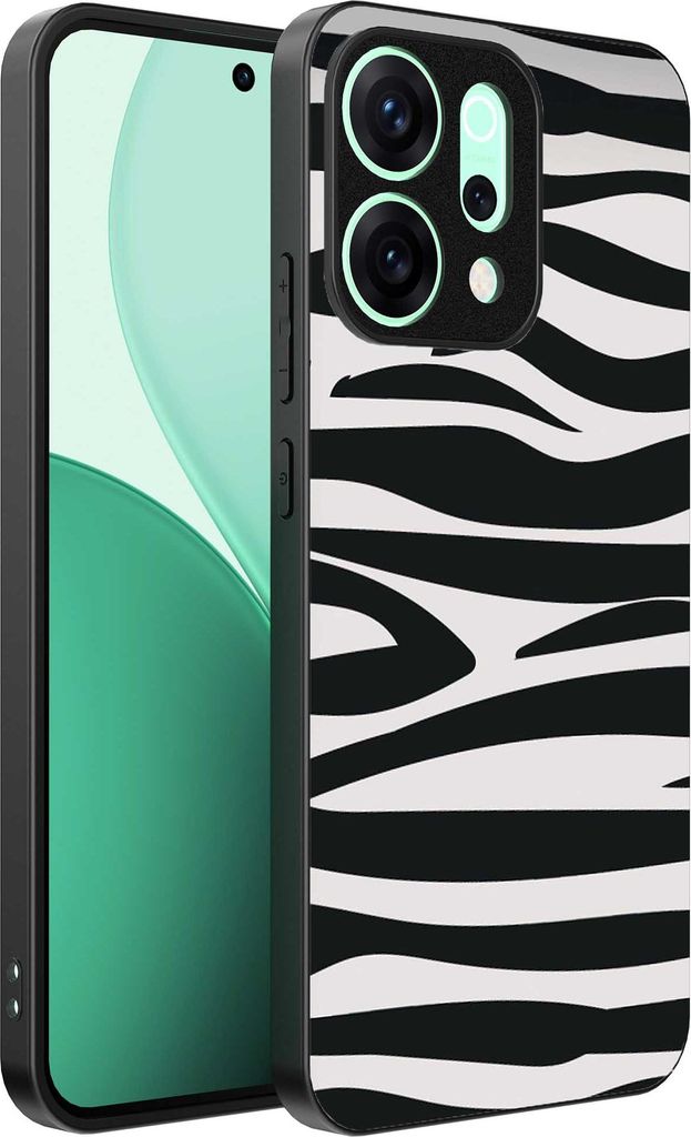 Geeignet für Oppo Reno 14 Telefon Fall mit Zebradruck - TPU zurück Abdeckung Fall Zebra-Design - Schwarz Weiß - Smartphonica