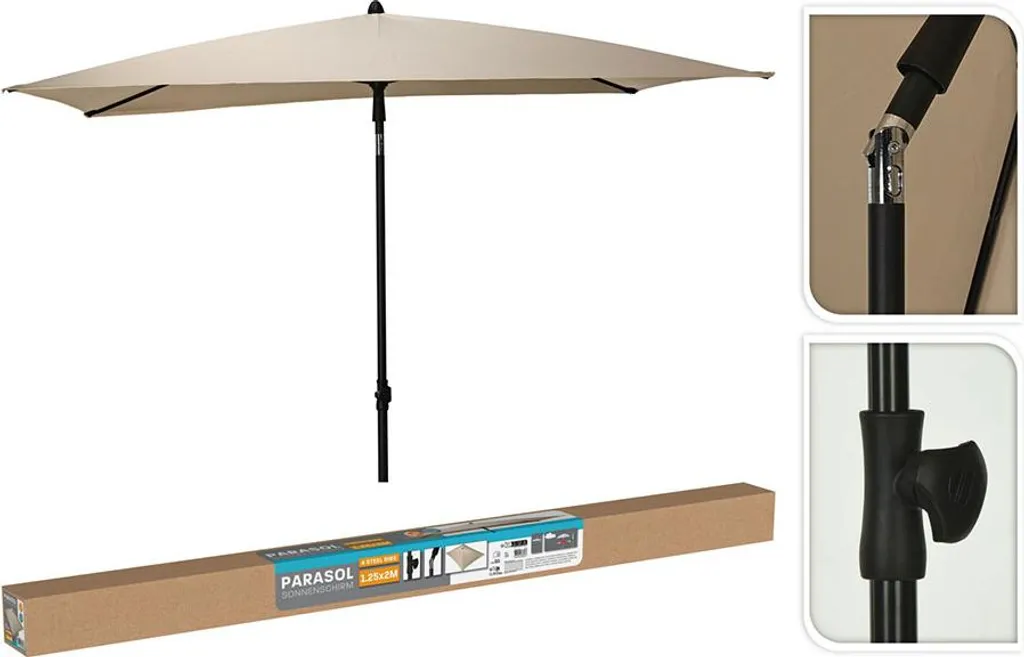 Parasol rectangulaire de balcon beige Basics pour zone d'ombre - 3