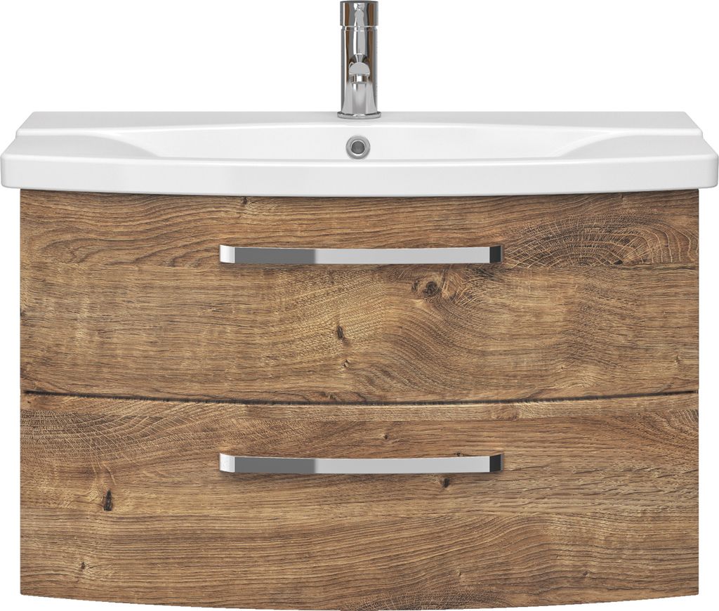 Pelipal Serie 4010 Waschtisch mit Unterschrank 4010.0800069 Eiche Ribbeck quer NB 84 cm