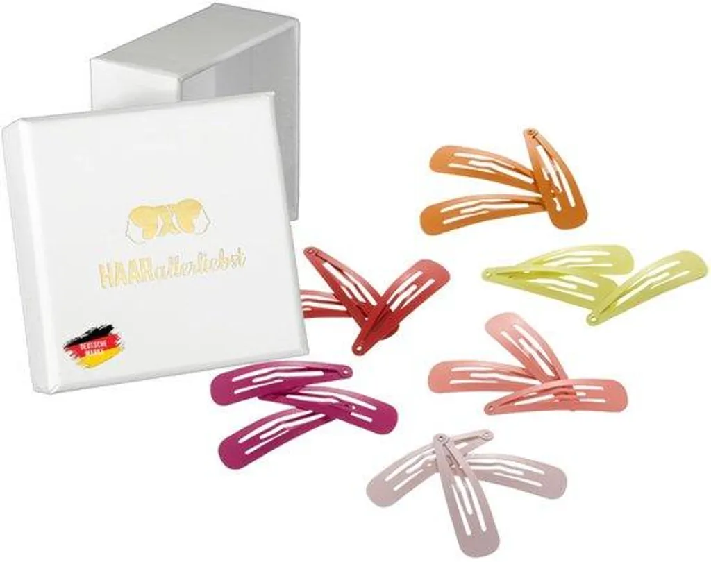 Accessoires cheveux lot de 18 barrettes colorées 5cm et coffret inclus