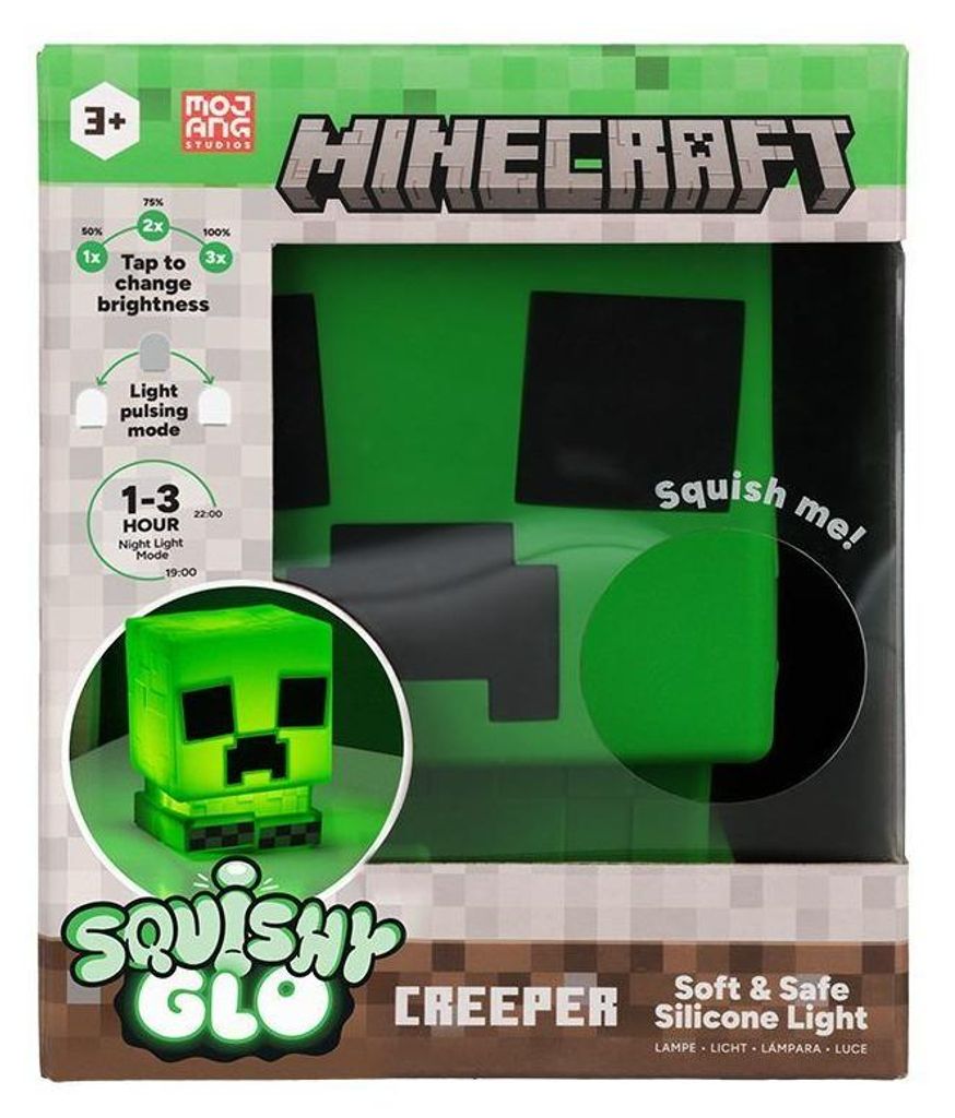 Lampe Minecraft Creeper SquishyGlo en silicone rechargeable Image du produit 