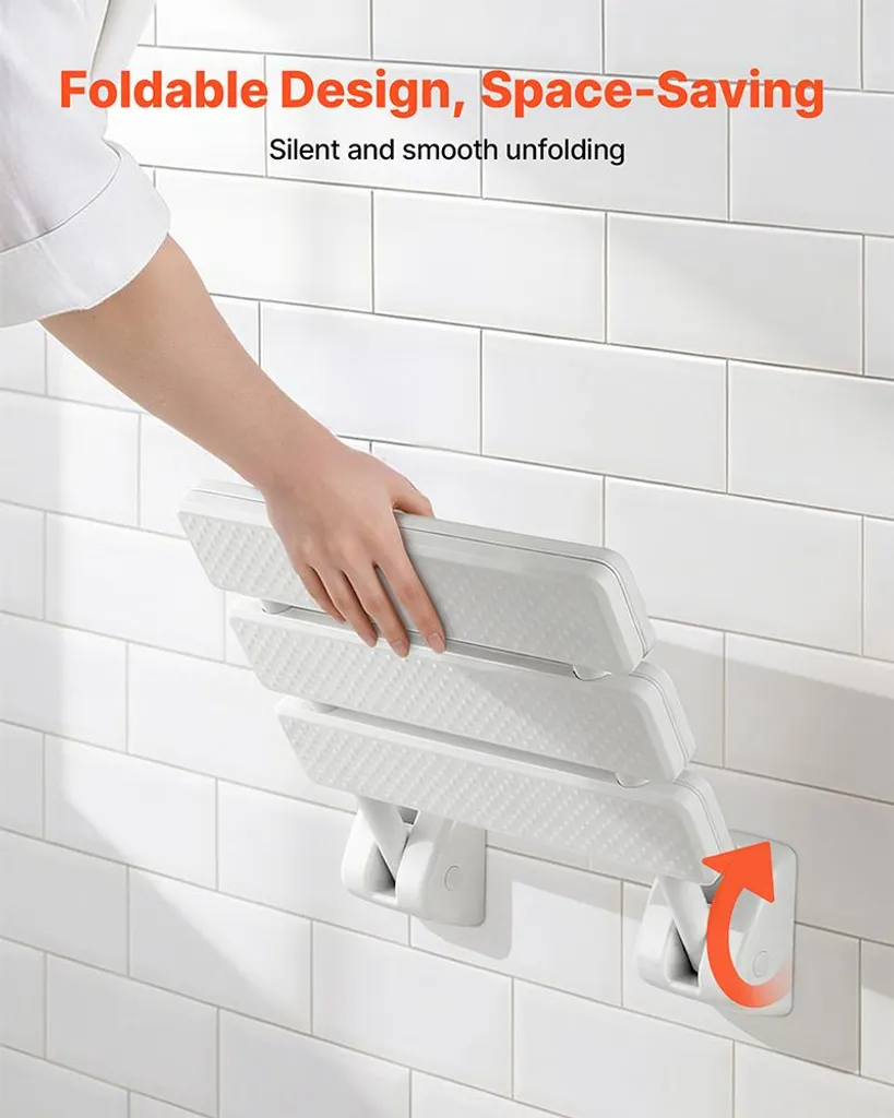 Siège de douche rabattable gain de place - Structure robuste 100 kg max - 5