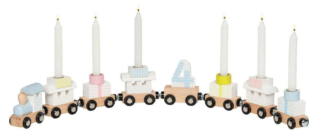Train d'anniversaire bois Goki décoration durable pour chaque année