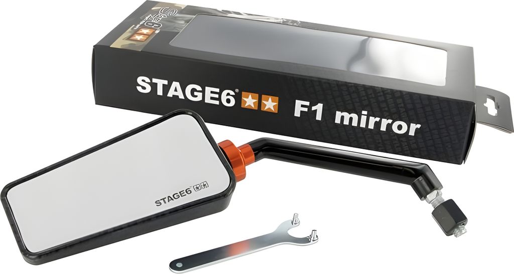 Stage6 Spiegel F1, links, M8, carbon (Glanz) kompatibel mit
