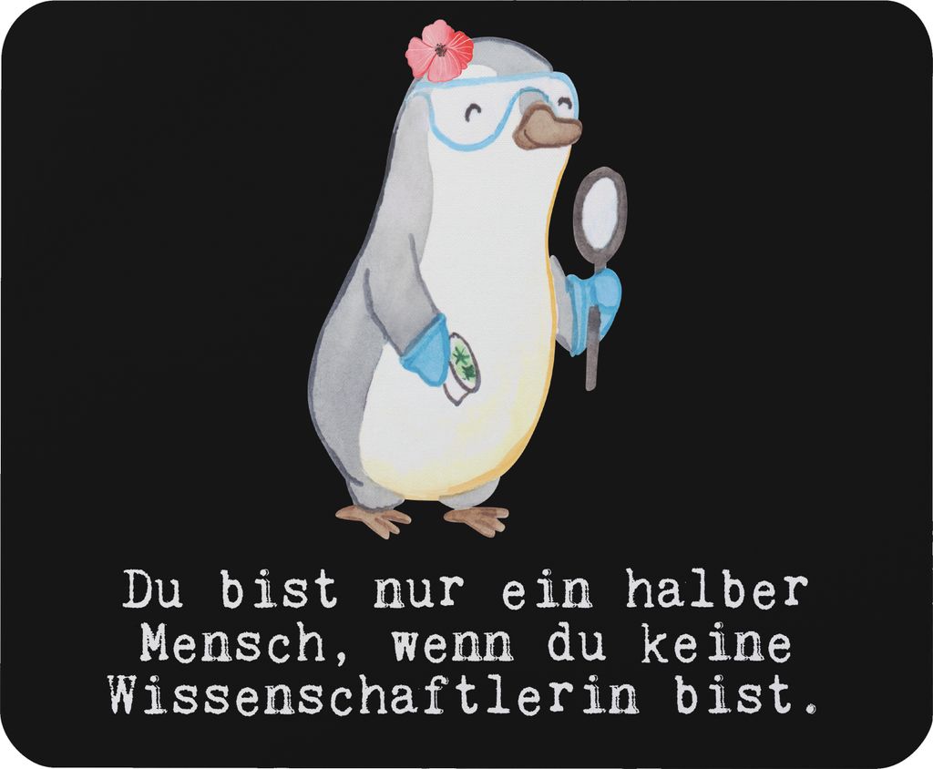 Mr. & Mrs. Panda Mousepad Wissenschaftlerin Herz - Schwarz - Geschenk, Universität, Mauspad, Forscherin, Witzig, Forschungseinrichtung, laptop, Mo...