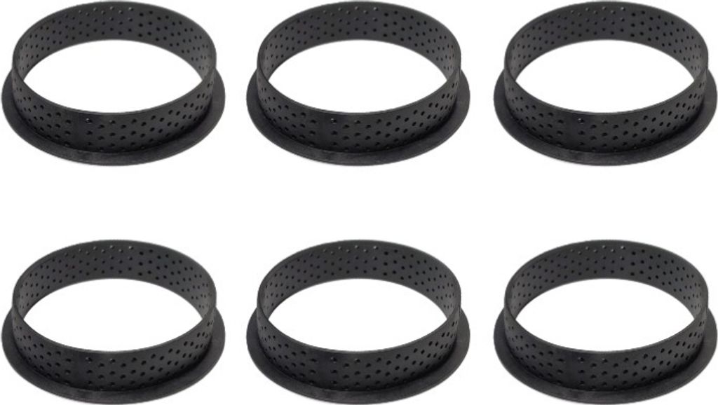 6 Stück Runden Tortenring Set Backringe aus Nylon Dessertringe Antihaft Crumpets Ringe Perforierter Cutter Tartelette Mousse Ringe für DIY Mousse...
