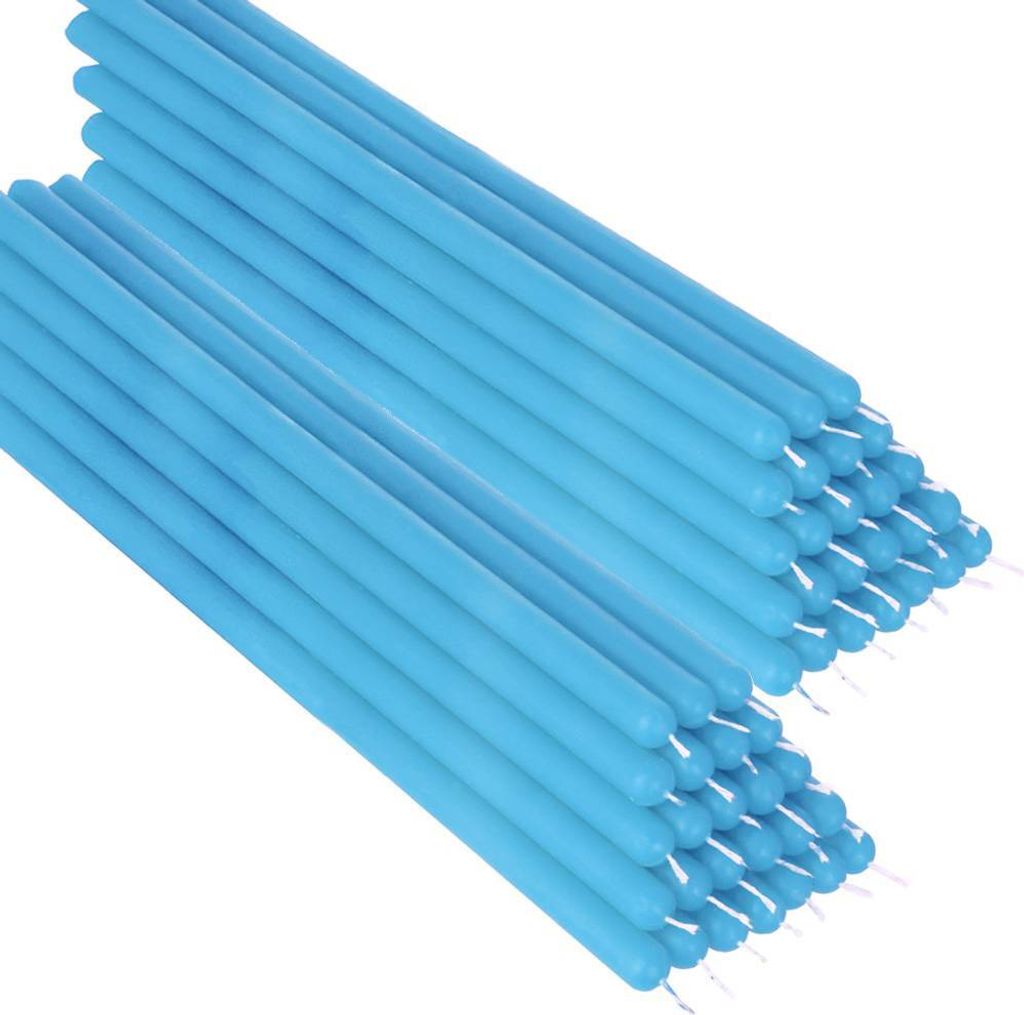 50x Hell Blau Paraffinwachs 26cm Tropfkerzen Ritualkerze Osterkerzenfarbig 36340