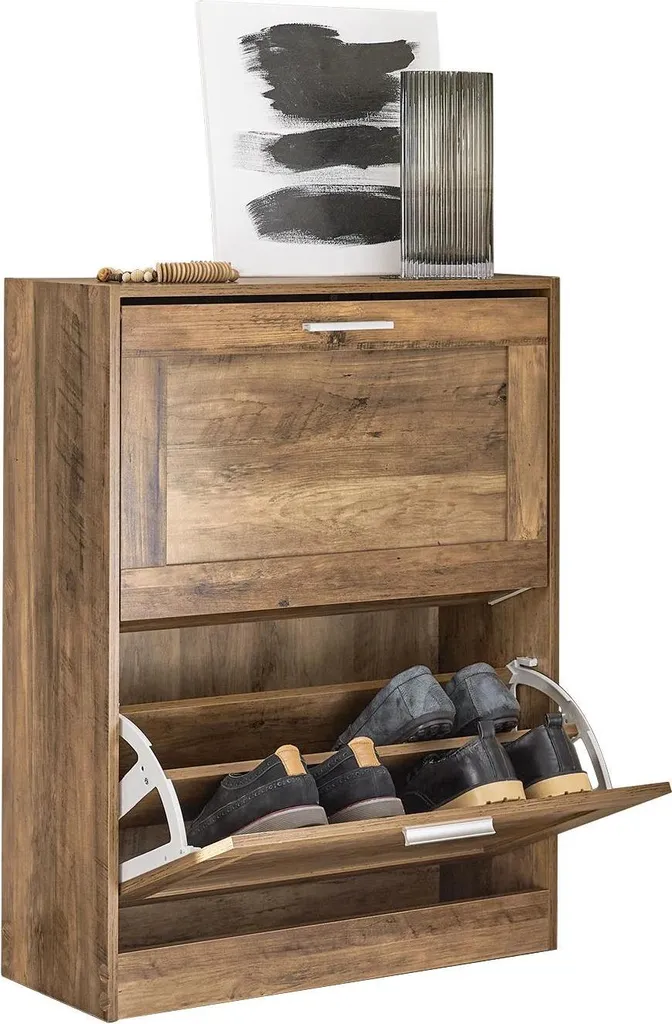Scarpiera Ribaltabile FSR137 60x23x79 cm | Mobile Legno Marrone