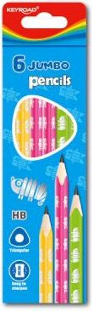 Keyroad Graphitstifte Neon JUMBO, dreieckig, HB 6 Stück Produktbild 