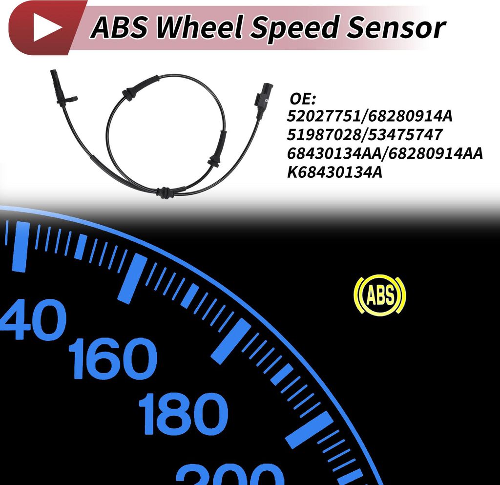 ABS Raddrehzahlsensor Vorne Rechts ABS Sensor Antiblockiersystem Sensor Nr. 52027751/68280914A/51987028/53475747 für Jeep Compass 2017-2019