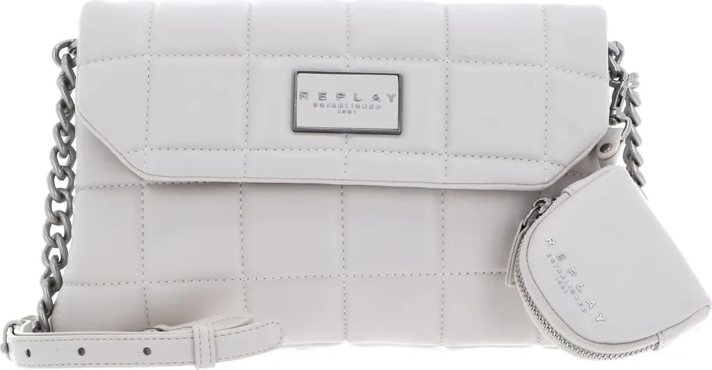Borsa Replay Ice White da Sera | Tracolla Catena Bianco Ghiaccio