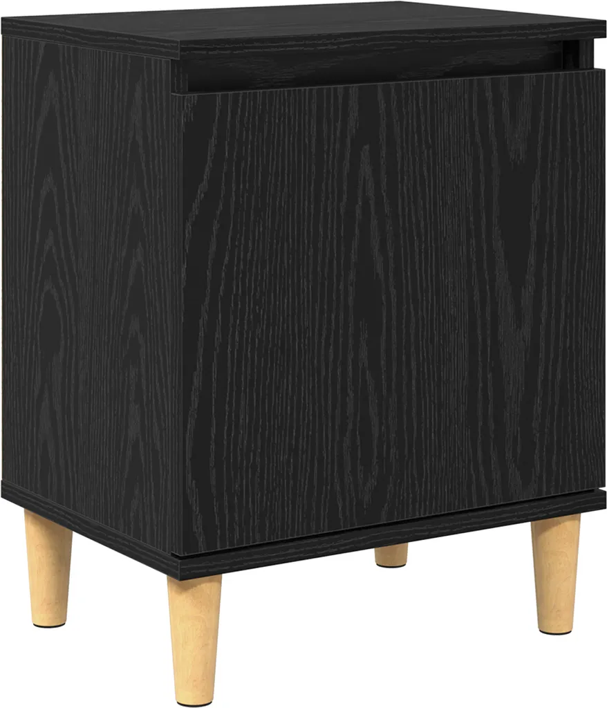 Petite table de nuit pour lampe et livre coloris noir et chêne 50 cm