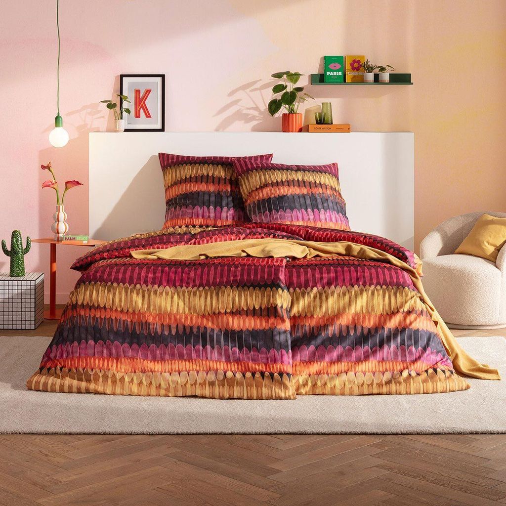 Estella Mako-Satin Bettwäsche Dawn vino 135x200 cm + 80x80 Produktbild 