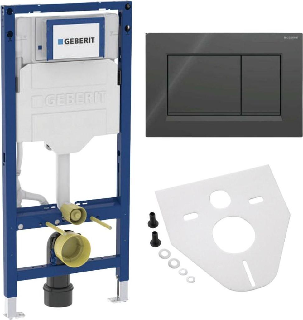 BADfabrik24 Geberit Duofix Element für Wand-WC, 112 cm, mit Sigma UP-Spülkasten 12 cm + Geberit Sigma30 Betätigungsplatte für 2-Mengenspülung ...