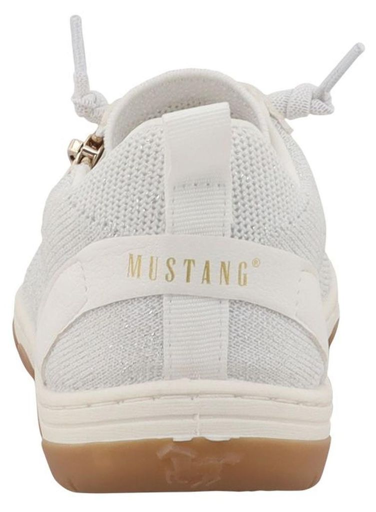 Mustang Damen Sneaker Mesh unifarben Reißverschluss 26M0582002, Größe:37 EU, Farbe:Weiß