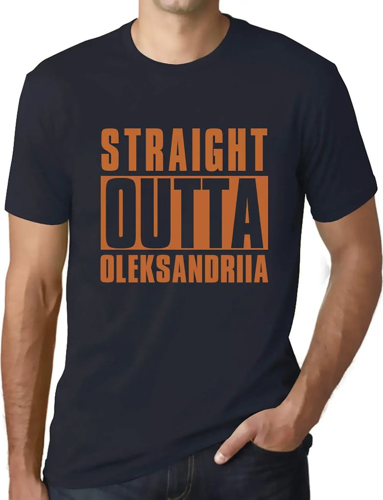 Herren Grafik T-Shirt Direkt aus Oleksandrien – Straight Outta Oleksandriia – Öko-Verantwortlich Vintage Jahrgang Kurzarm Lustige Druck Geburt...