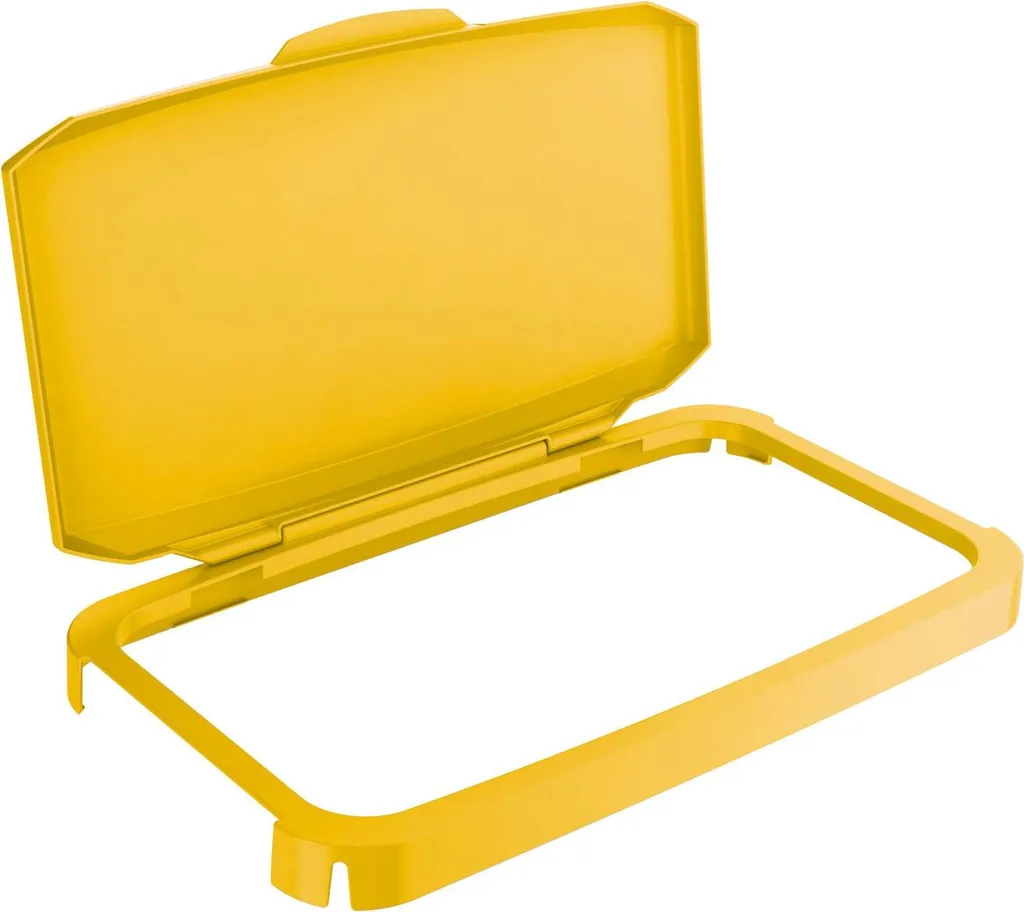 Couvercle articulé robuste Durabin 60L Jaune - Fixation par charnière