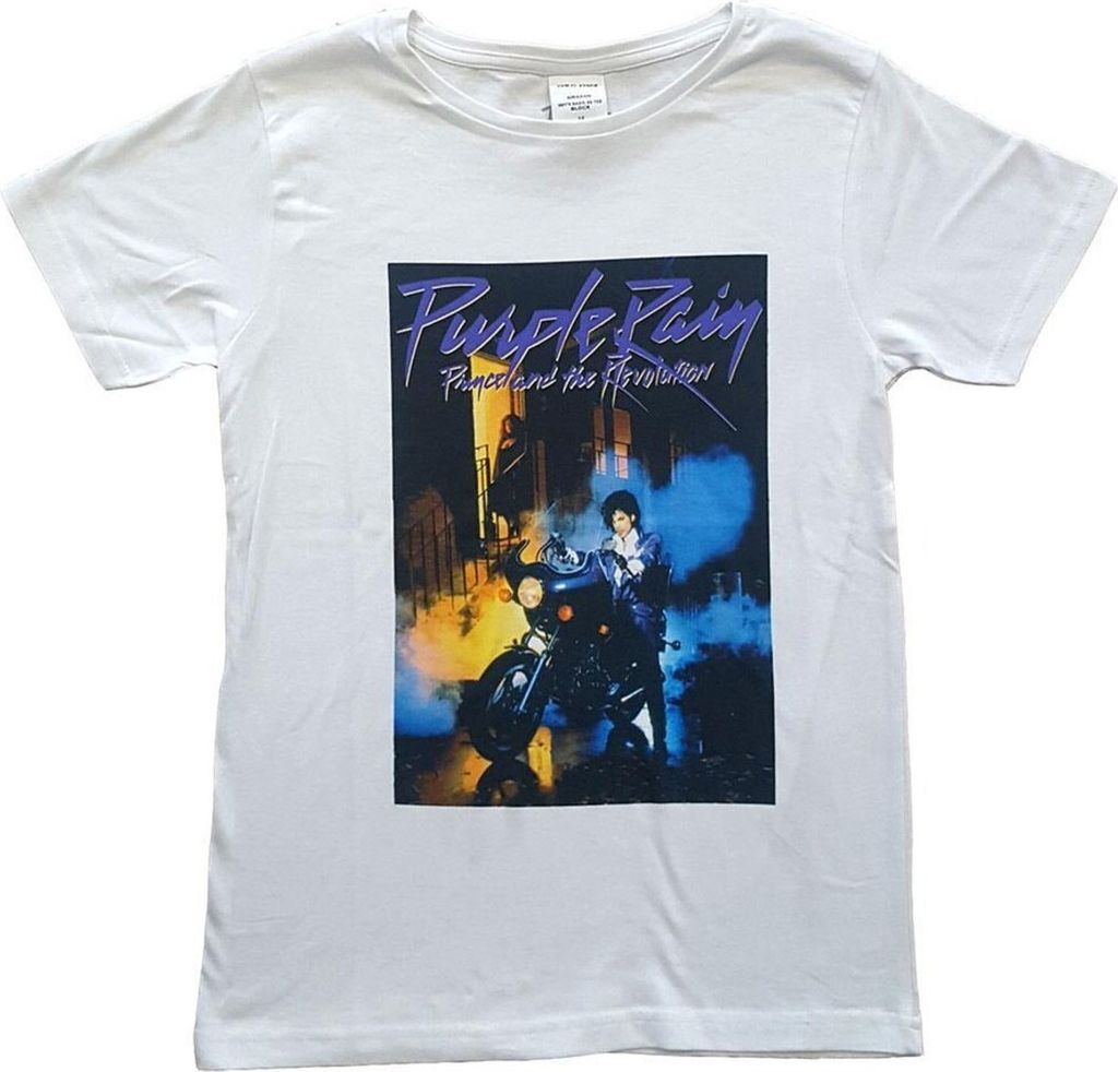 Prince - "Purple Rain" T-Shirt für Herren/Damen Uni RO2984 (L) (Weiß)