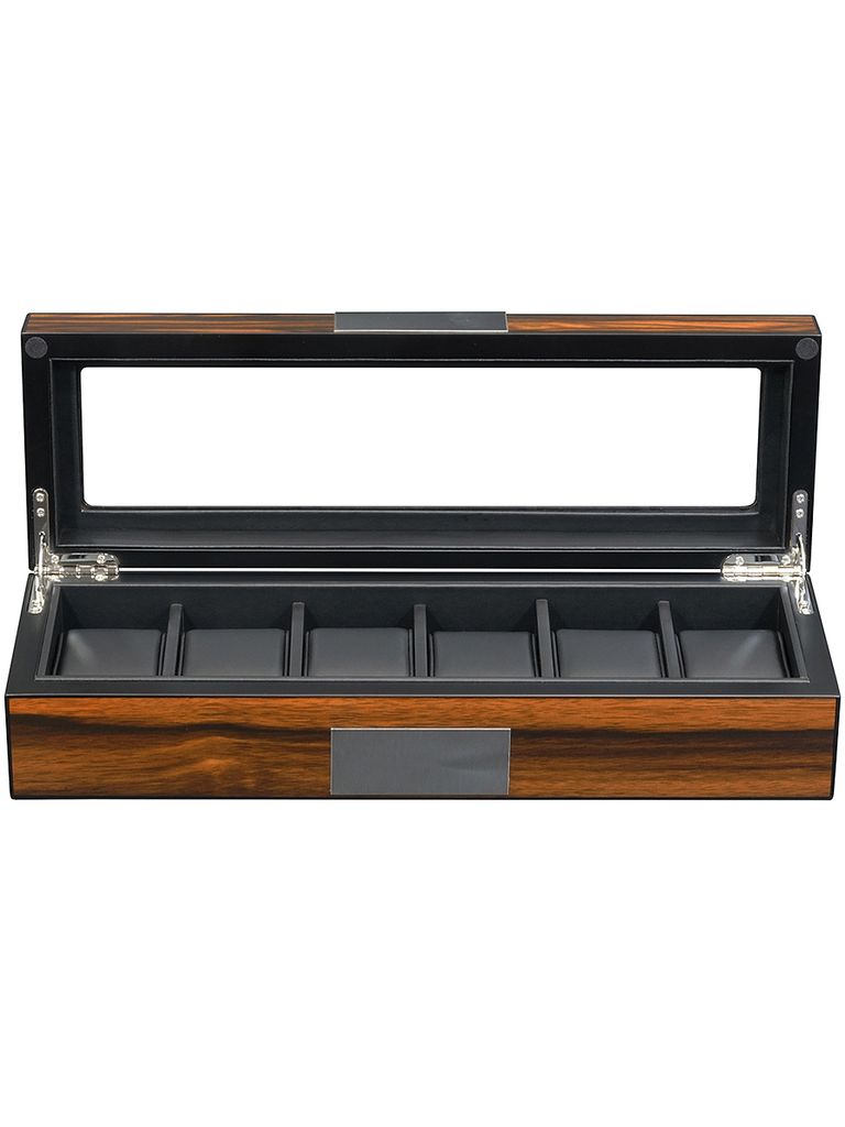 Coffret à Montres Rothenschild RS-1087-6E Pour 6 Montres - Bois ébène, Neuf Avec étiquettes