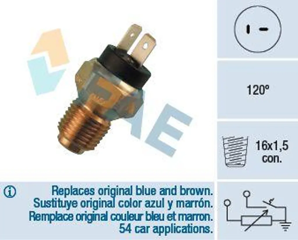 FAE 34060 Sensore Temperatura Acqua Alfa 145 156 Spider - Ricambio OE 60806378