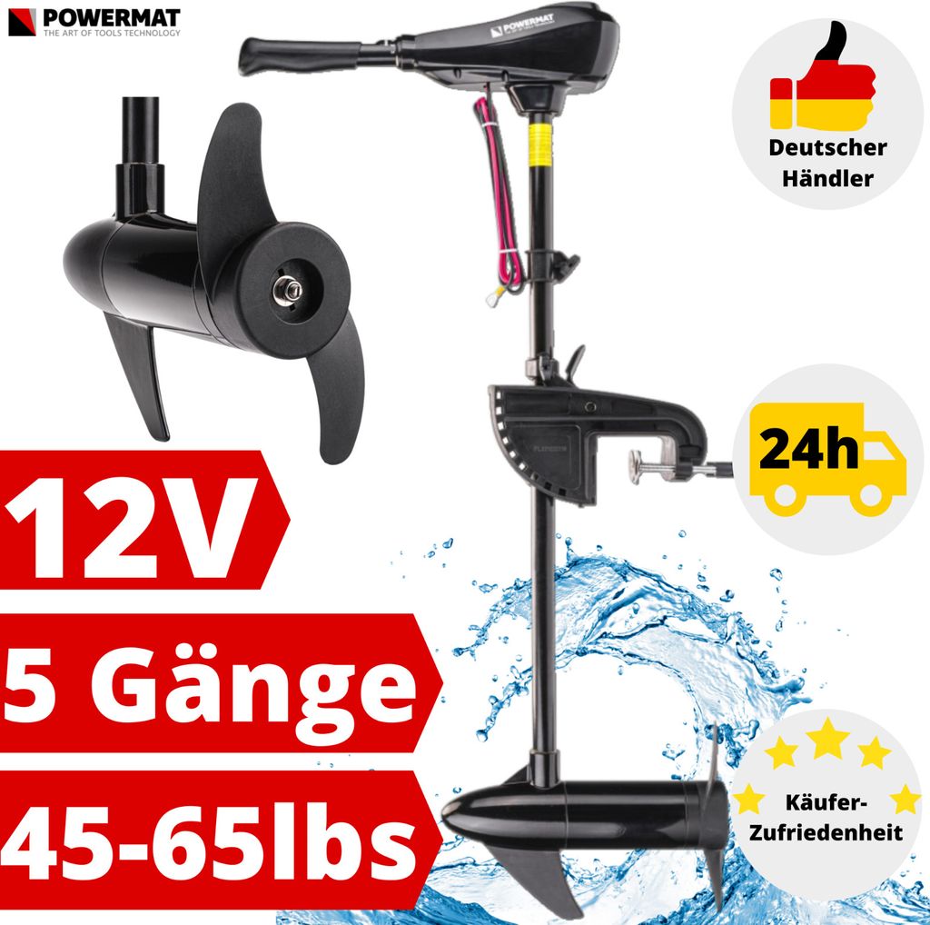 Außenborder Elektro Außenbordmotor Bootsmotor 12V DC Elektromotor Motor 45lbs