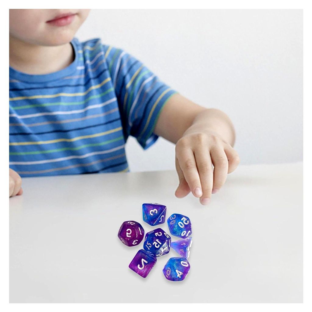 7-teiliges Acryl Würfelset, polyedrische Würfel, D4 bis D20, Spielwürfel für Tisch- und Kartenspiele
