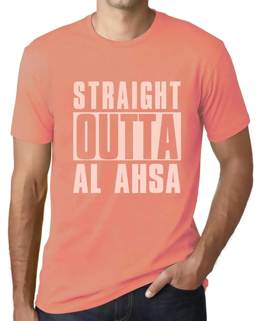 Herren Grafik T-Shirt Direkt aus der Al-Ahsa – Straight Outta Al Ahsa – Öko-Verantwortlich Vintage Jahrgang Kurzarm Lustige Druck Geburtstag G...