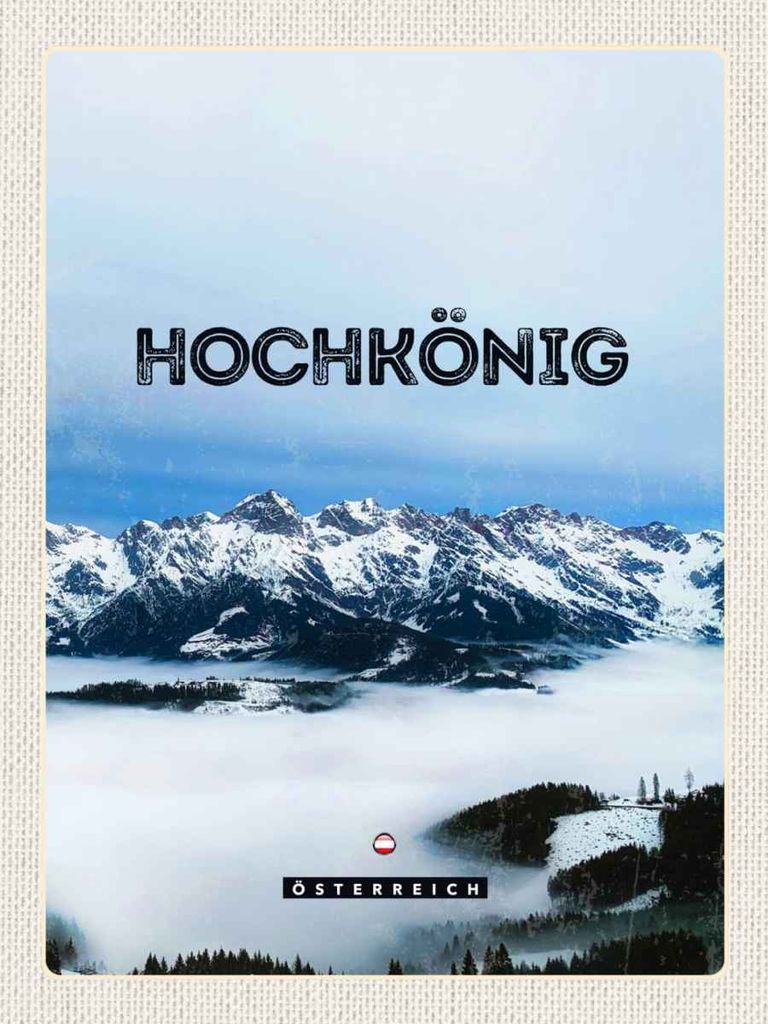 vianmo Holzschild 40x30 cm Ausblick auf Hochkönig Berge Winter Bildmotiv Reisemotiv Abenteuer Reisen