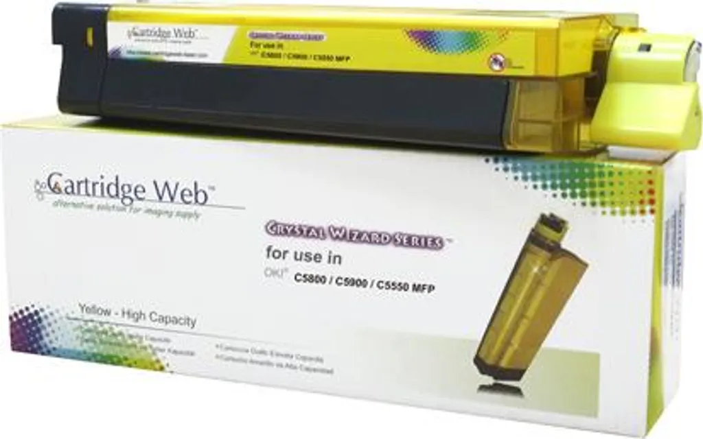 Toner Laser Jaune compatible OKI Série C5800 remplace 43324421 haute qualité