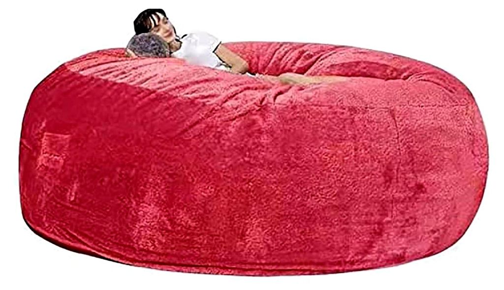Großer Fell-Sitzsack, Sofa, Sessel, Wohnzimmermöbel, Liegestühle für Erwachsene, Paare (Nur Bezug, Keine Füllung)