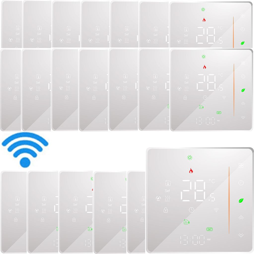 20X WiFi Digital LCD Raumthermostat Thermostatr für 16A Elektroheizung Fußbodenheizung Wöchentlich programmierbarer Wandthermostat Unterstützun...