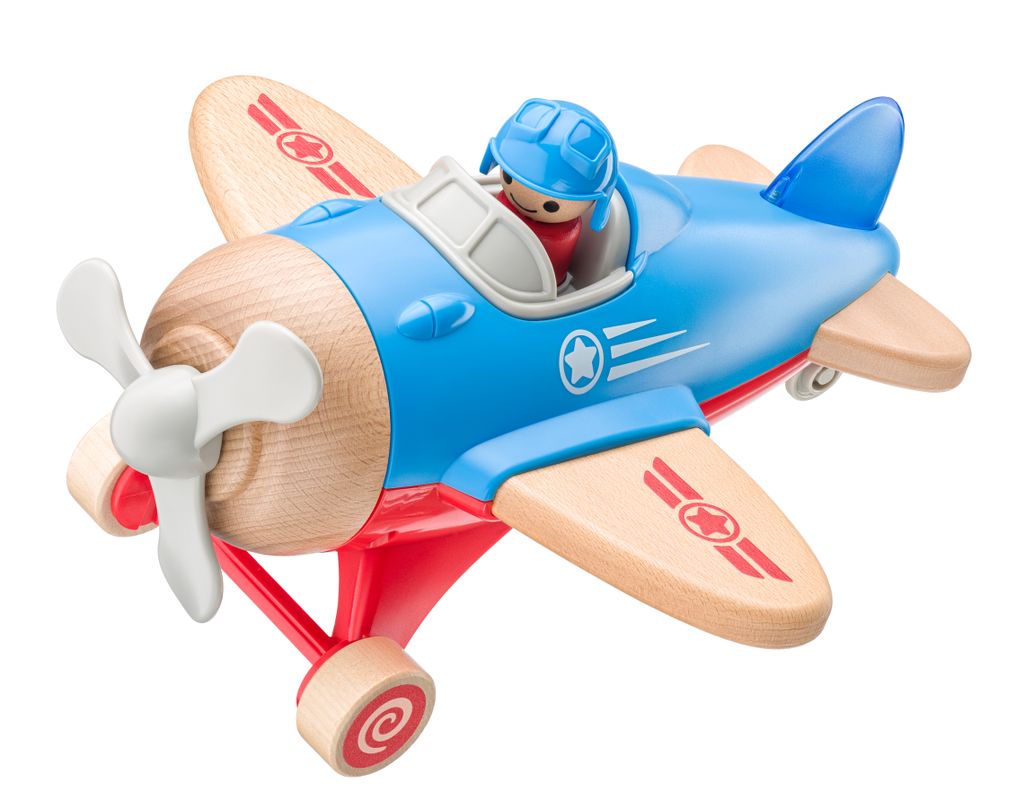 Woody Holzflugzeug mit Licht und Sound - inklusive Pilot - Produktbild 