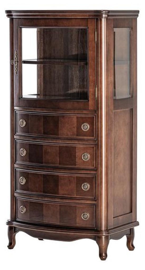 Elegante Vitrine mit Schubladen und Glastüren im klassischen Stil