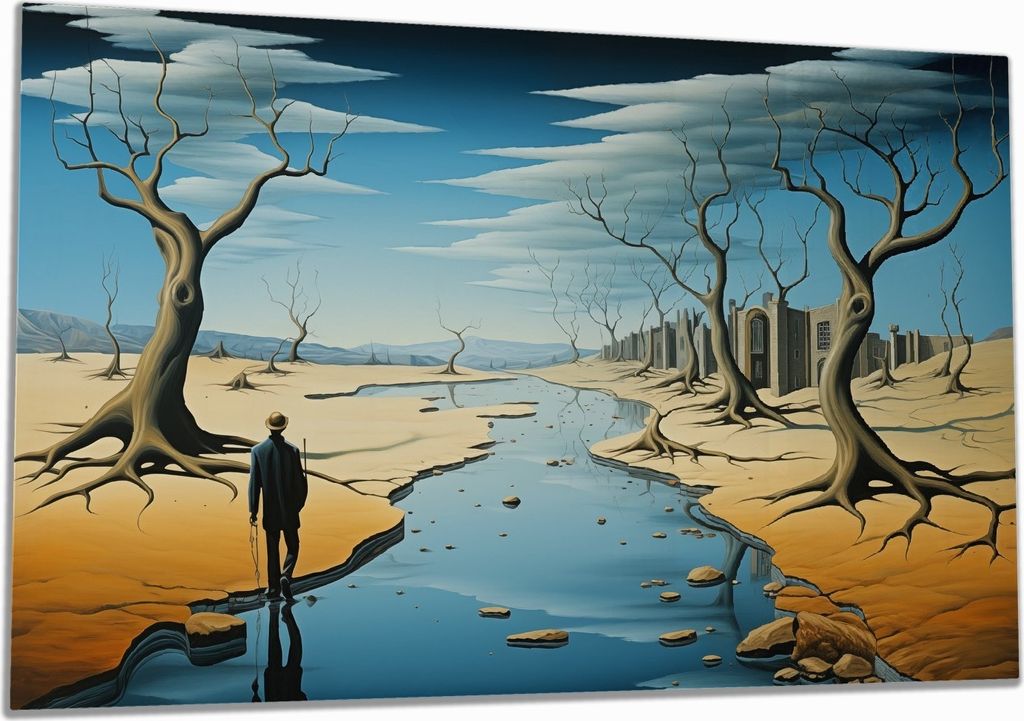 Wallario Herdabdeckplatte aus Glas, Größe 80 x 52 cm 1-teilig, Motiv Fluss der Zeit