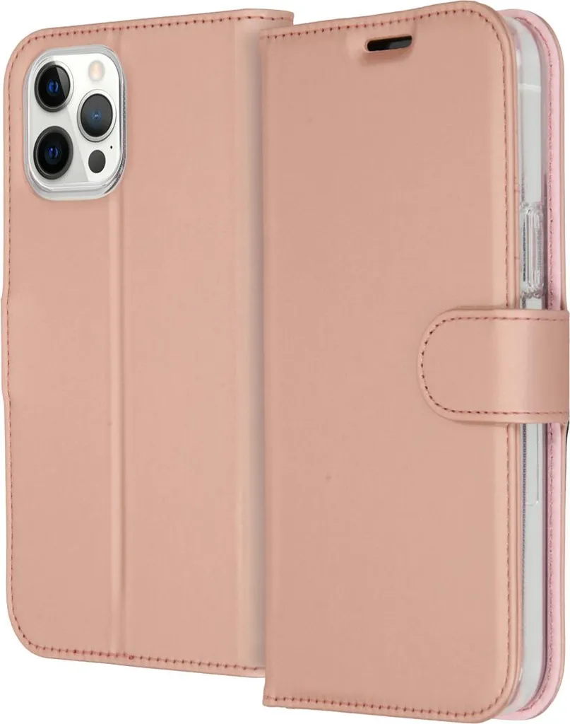 Accezz Wallet Custodia a libro in TPU per iPhone 12 Pro Max - Oro rosa